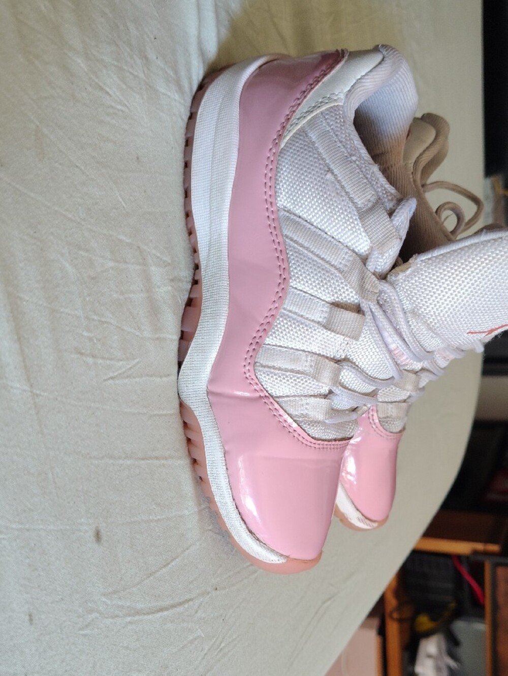 Jordan Kids' Pink and White High-Top Sneakers - Picture 7 of 11